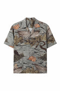 Tropical Print Linen Camp Shirt