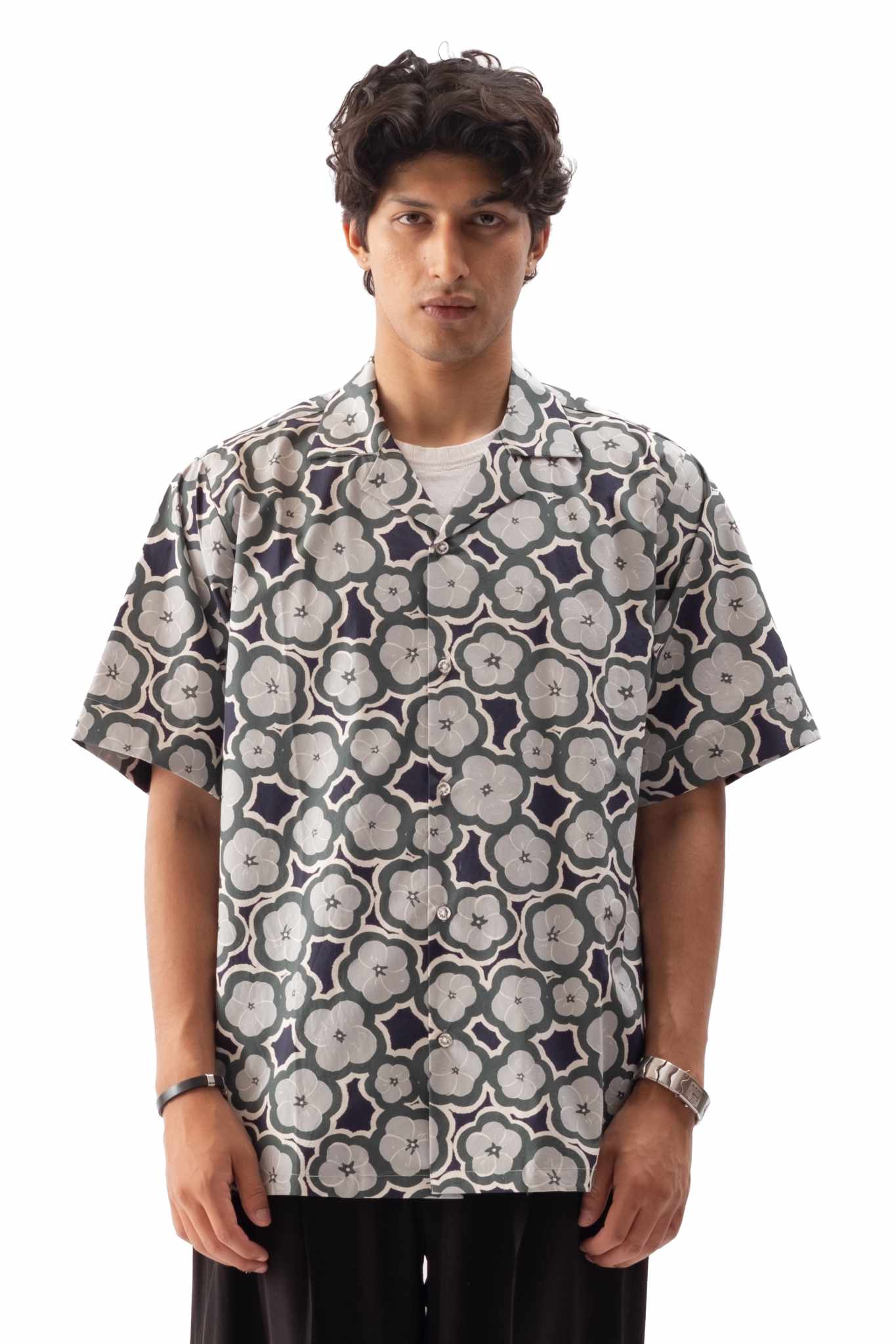 Floral Print Camp Shirt