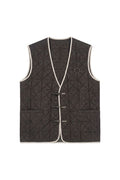 Padded Linen Sleeveless Jacket
