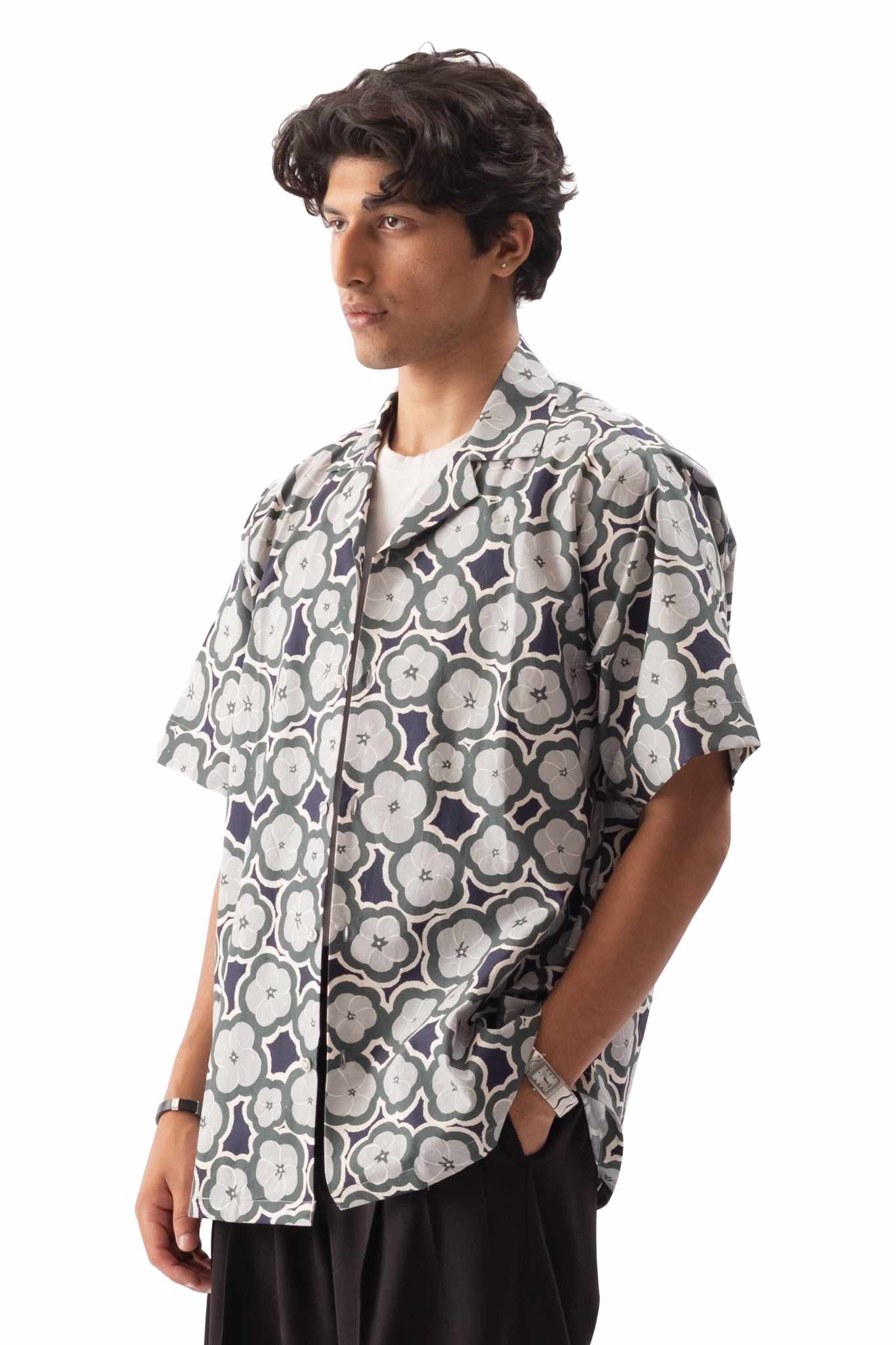 Floral Print Camp Shirt
