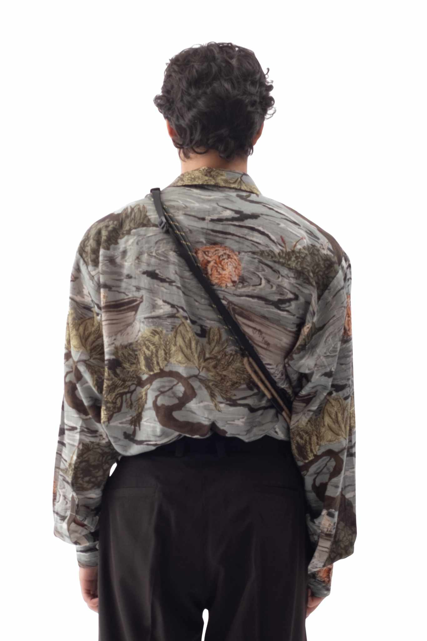 Tropical Print Linen Shirt