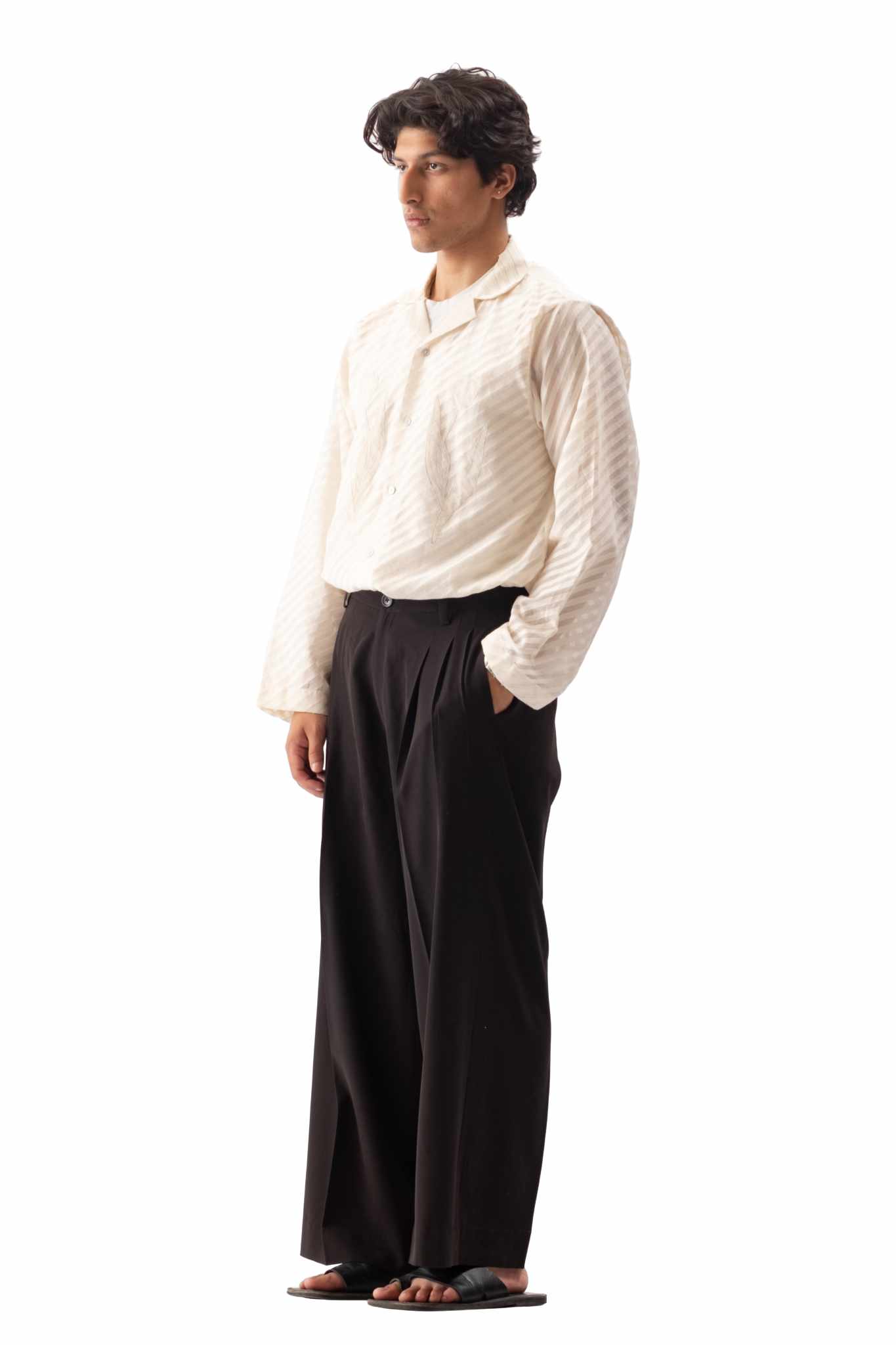 Chanderi Cotton Shirt With Appliqué